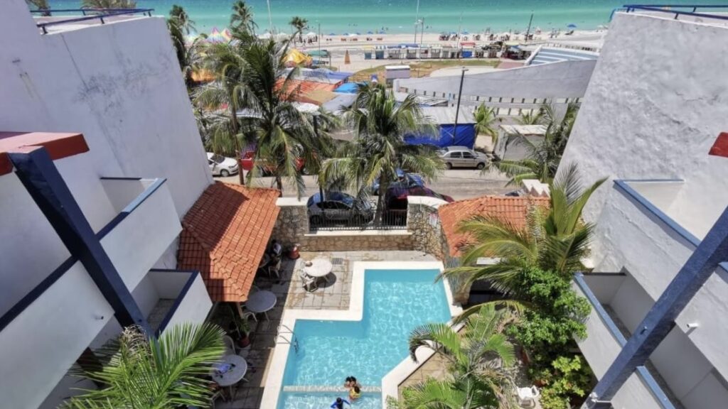 Hotel Progreso Beachm, Progreso view over pool at one of the best Yucatan beach hotels